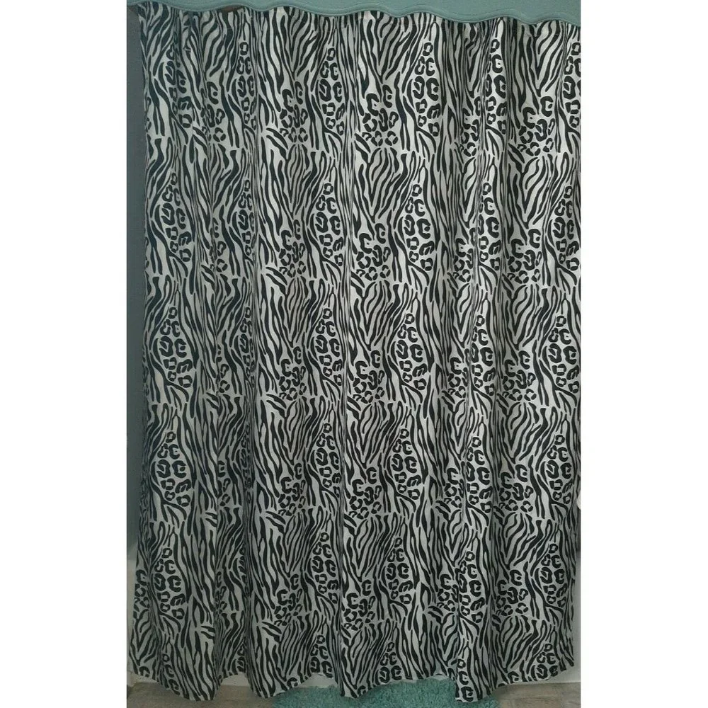 Zebra Animal Print Black and White Shower Curtain by Sam Hedaya